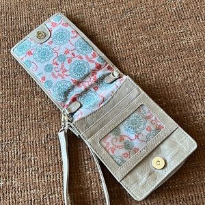 Hobo grey leather wristlet/wallet